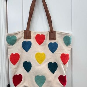 Colorful Heart Pattern Tote Bag